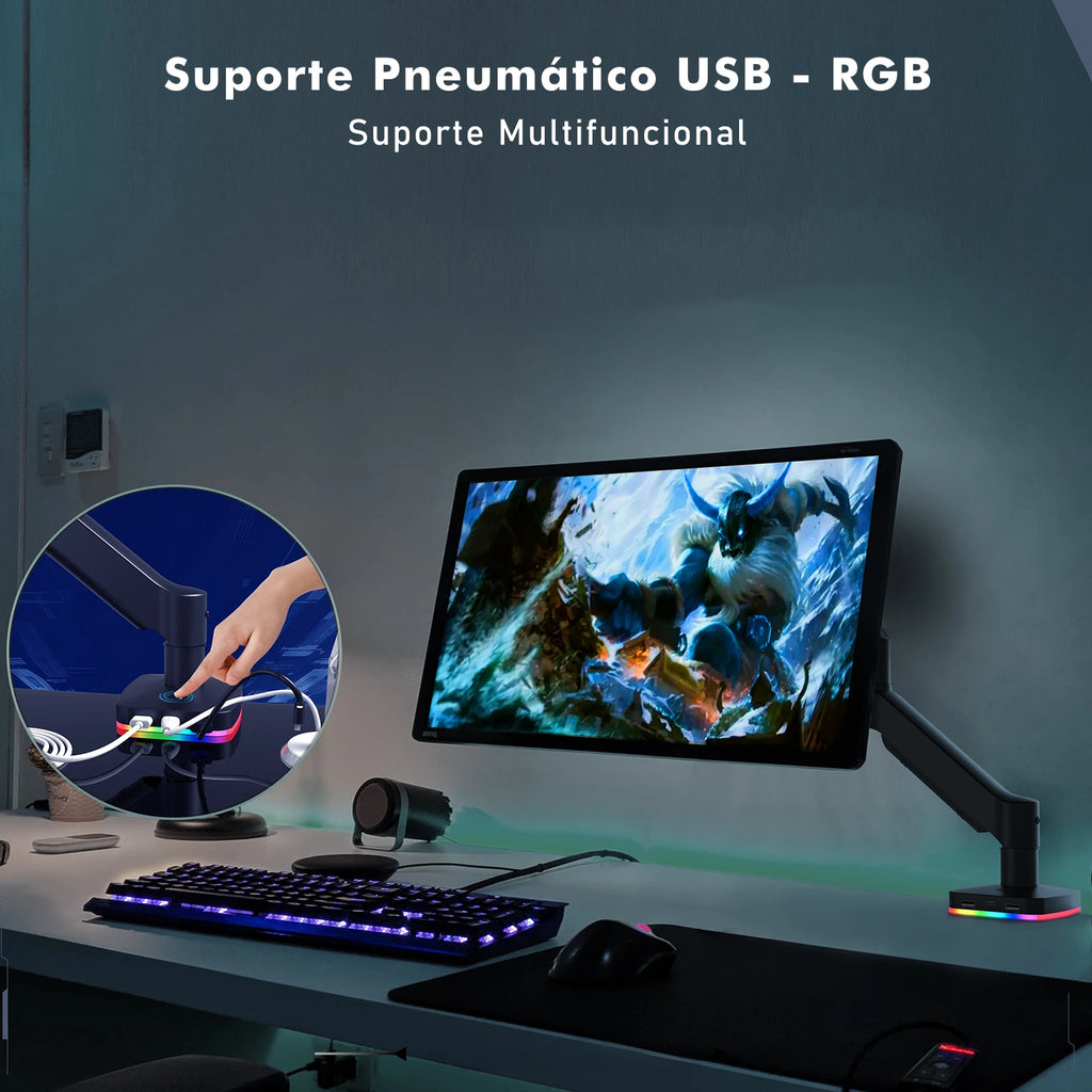 Suporte Braço Articulado para Monitor com RGB