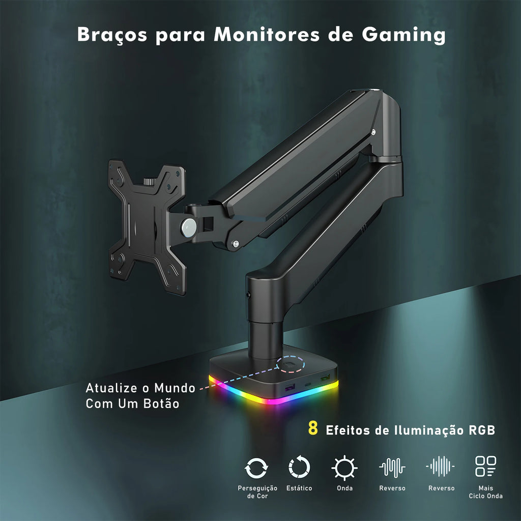 Suporte Braço Articulado para Monitor com RGB