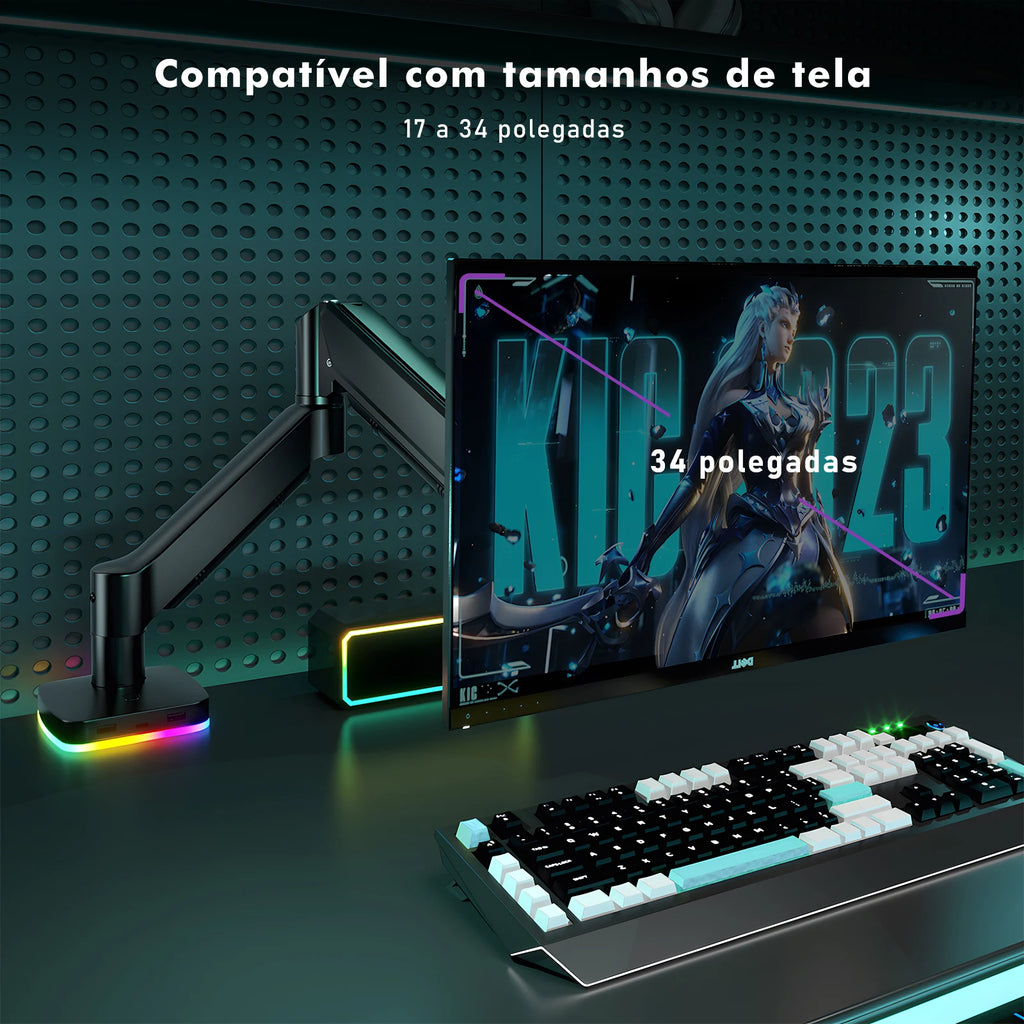 Suporte Braço Articulado para Monitor com RGB